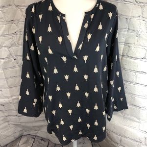 41Hawthorn Stitch Fix Blouse Blue White Small